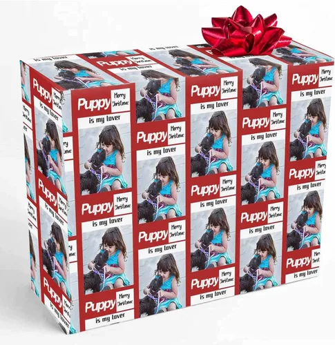 Vista 16 de COLORSFORU Papel de regalo personalizado de feliz cumpleaños con foto de nombre: fabricado en EE. UU., rollo de papel de regalo personalizado, papel