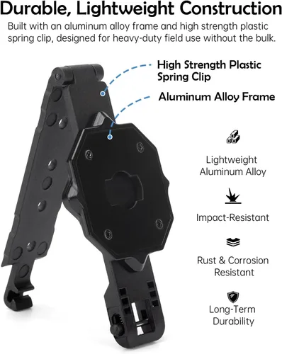 Vista 4 de WEIGUZC Soporte de cámara Molle compatible con Axon Taser Body Camera 2/3/4 - Soporte Molle de aluminio ligero para chaleco táctico y uniforme
