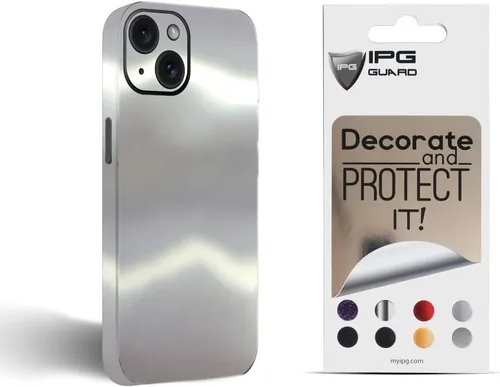 Vista 8 de IPG Compatible con iPhone 15 Plus, parte trasera y laterales de vinilo de fibra de carbono, protección completa, protección contra arañazos