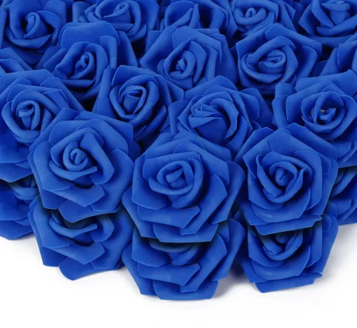 Vista 11 de Cabezas de rosas artificiales, 100 rosas falsas negras, cabezas de rosas artificiales de espuma para ramos de boda, centros de mesa, arreglos