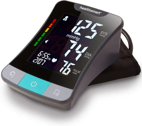 Vista 17 de HealthSmart Monitor Digital de Presión Arterial de Brazo con Manguito Automático para Brazo Superior que Muestra Presión Arterial, Frecuencia