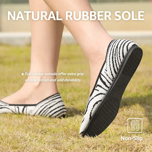 Vista 4 de Bacia Zapatos planos para mujer, zapatos de ballet de punto, zapatos de vestir, zapatos planos para caminar, zapatos de trabajo casuales