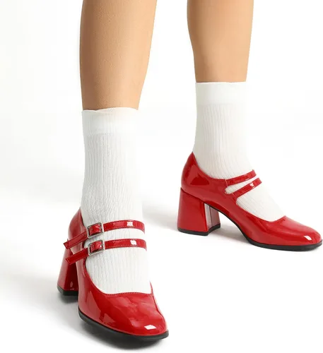Vista 7 de DREAM PAIRS Zapatos Mary Janes de tacón medio grueso con punta cuadrada para mujer