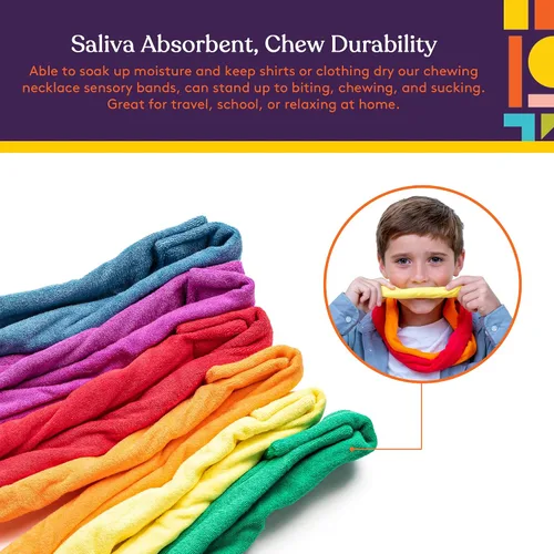 Vista 3 de Special Supplies Collares masticables para niños y niñas, 6 bandas, paño de rizo suave y súper absorbente, camisa y ropa alternativa de estimulación