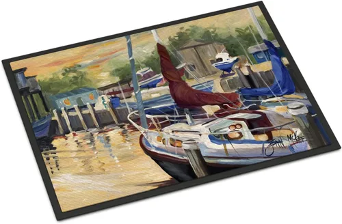 Vista 130 de Caroline's Treasures JMK1017JMAT - Tapete de caza de rana garza azul, 24 x 36 pulgadas, tapete para puerta delantera, interior y exterior