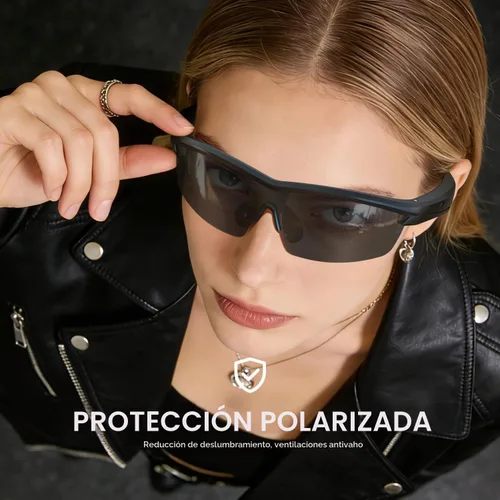 Vista 4 de Gafas Bluetooth impermeables para ciclismo, correr, color negro