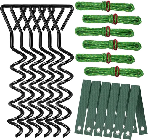 Vista 8 de Kit de estaca para árboles, estacas en espiral resistentes y soportes para enderezar árboles inclinados o jóvenes, protege de las inclemencias