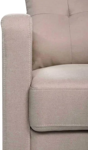 Vista 7 de Sofá seccional modular de 3 plazas, sofá tapizado espacio pequeño del brazo de lino Gris claro