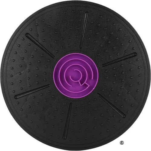 Vista 9 de Tabla de equilibrio Bambini, tabla de equilibrio ajustable y balancín, tabla de equilibrio de laberinto morado, tabla de equilibrio oscilante, yoga