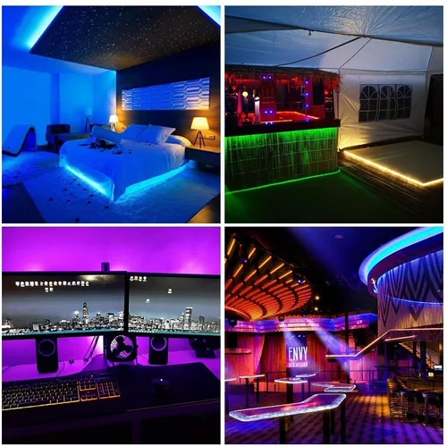 Vista 8 de SEZO WS2812B Tira de luz LED 3.3FT/1M 144LEDs/m direccionable individualmente programable 5050SMD Digital RGB aleación alambres Flexible Dream
