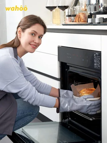 Vista 5 de LANON Protection Wahoo Guantes de silicona líquida para horno ahumador, grado de contacto con alimentos, guantes resistentes al calor para cocinar