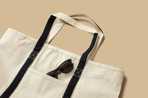 Vista 8 de Bolsas de lona extra grandes con cremallera, 22 pulgadas, resistente, con cremallera superior, con cremallera, 100% algodón orgánico, resistentes