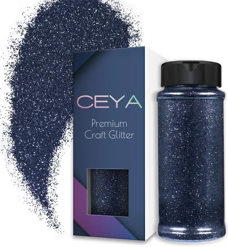 Vista 33 de Ceya Polvo de purpurina ultra fina de 3.8 onzas/110g, Admiral Blue Crafts Glitter de 1/128 pulgadas, 0.008 pulgadas, 0.2mm para slime, resina epoxi