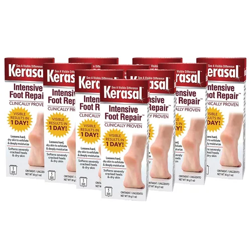 Vista 4 de Kerasal Reparación intensiva de pies, ungüento curativo de la piel para talones agrietados y pies secos, 1 onza (paquete de 24)