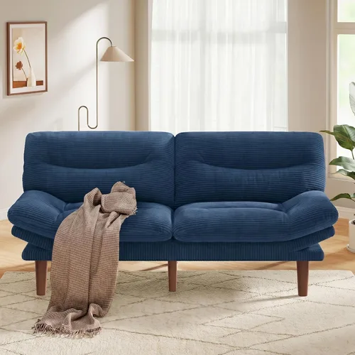Vista 15 de Pipishell Sofá cama futón, futón convertible con respaldo ajustable y reposabrazos, sofá cama de pana para espacios pequeños, sala de estar, Gris