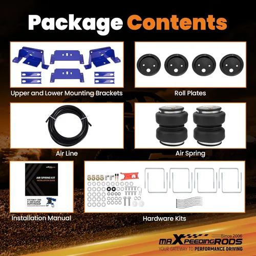 Vista 6 de Kit de bolsas de suspensión de aire maXpeedingrods 5000 lbs para Ford F250 F350 4WD RWD 1999-2007 Camiones solo con enganche de cuello de cisne 1105