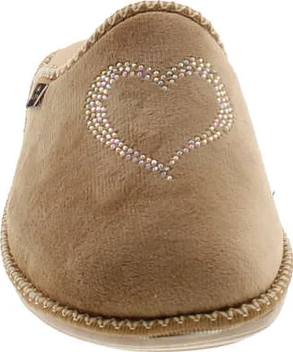 Vista 4 de SC Home Collection 12517 - Zapatillas de casa con diseño de corazón de felpa para mujer