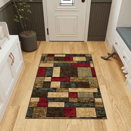 Vista 23 de Ottomanson Alfombras de 5 x 6 pies 6 pulgadas para sala de estar, alfombra de área para dormitorio, antideslizante, duradera y grande para zonas