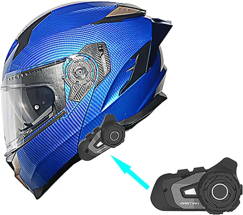 Vista 11 de 1Storm - Casco modular de cara completa para moto, certificado DOT, para adultos, doble visera abatible con escudo interior para sol y lista
