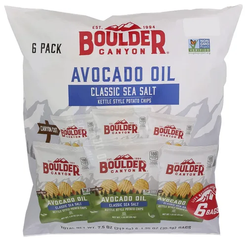Vista 26 de Boulder Canyon Papas fritas - Hickory BBQ (1.5 oz/Caja de 55)