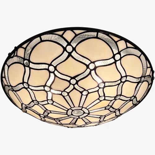 Vista 7 de ARTZONE Tiffany - Lámpara de techo de vitral, 3 luces de techo de 16 pulgadas Tiffany de montaje empotrado para dormitorio, comedor, sala de estar