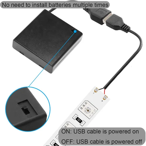 Vista 3 de 4 piezas 4 AA soporte de batería USB interruptor, 6 V USB hembra zócalo, 4 x 1.5V AA caja caja caja titular interruptor de encendido/apagado