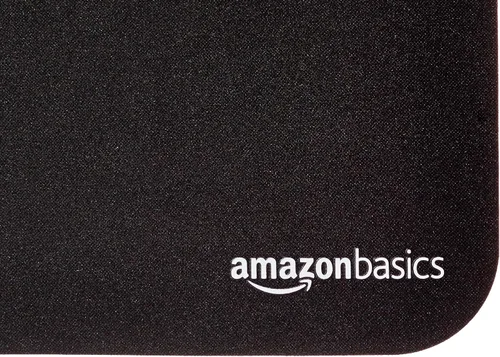 Vista 3 de Amazon Basics Alfombrilla de mouse cuadrada, tela con base de goma, estándar, negro, 12.4 pulgadas de largo x 10.6 pulgadas de ancho