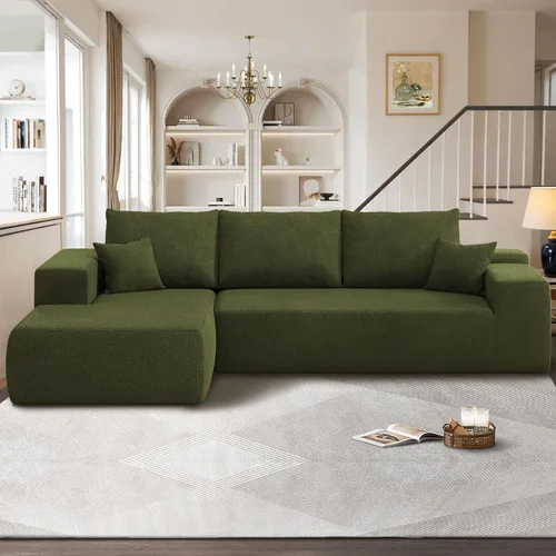Vista 14 de Sofás seccionales Cloud de 96 pulgadas para sala de estar, sofá sin hueso en forma de L con cómoda silla, sofá modular con asiento profundo,