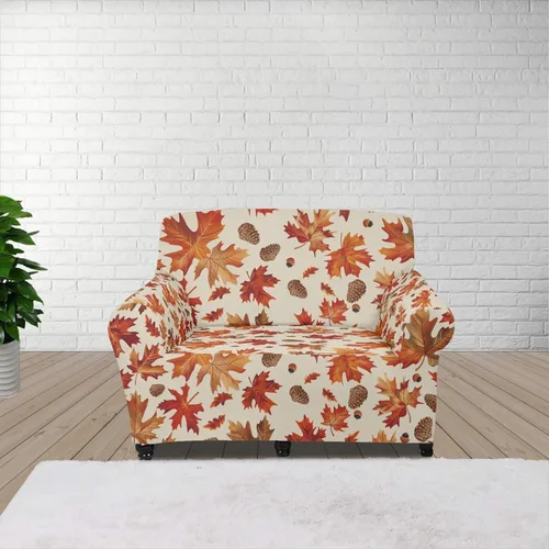 Vista 100 de Horeset Funda elástica para silla con diseño de flores hippie otoñales, funda para sofá, lavable, protección de muebles con espuma antideslizante