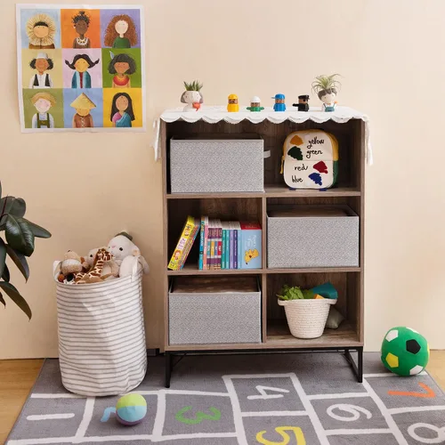 Vista 8 de GRANNY SAYS Paquete de 3 contenedores rectangulares de tela y 2 organizadores colgantes para armario para dormitorio