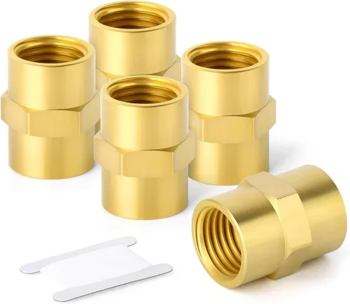 Vista 17 de GASHER 2 piezas de accesorios de tubería de latón, acoplamiento de latón, tubo hembra de 1 pulgada x tubo hembra de 1 pulgada