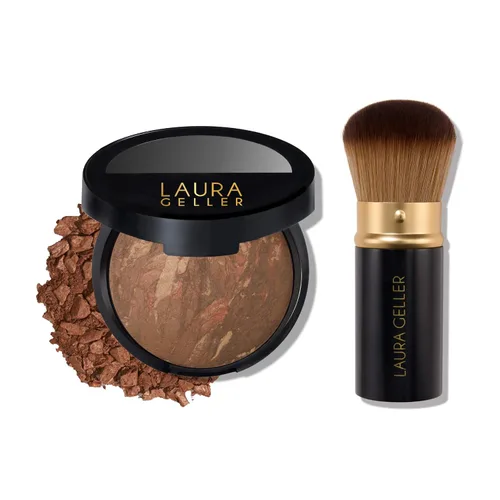 Vista 10 de Laura Geller New York Baked Balance-n-Brighten - Base con corrector y brocha Kabuki, porcelana