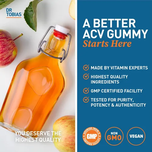 Vista 7 de Dr. Tobias Probióticos y prebióticos inmunes profundos y gomitas de vinagre de sidra de manzana, apoya la salud digestiva, la función inmunológica