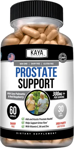Vista 10 de Kaya Naturals Soporte de próstata con Saw Palmetto y Pygeum, 30 cápsulas