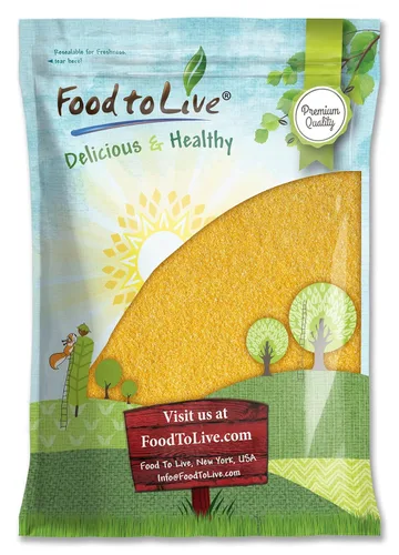 Vista 9 de Polenta, 12 onzas – sémola de maíz amarilla, harina de maíz molida, cocción rápida, vegano, kosher, a granel, ideal para cereales calientes