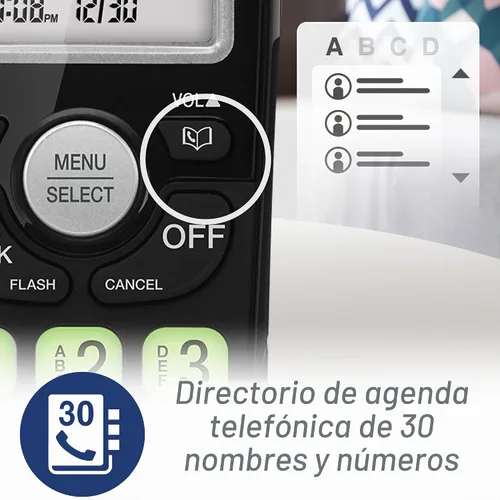 Vista 6 de VTech VG101-11 Teléfono inalámbrico con altavoz dúplex completo e identificación de llamada/llamada en espera (negro)