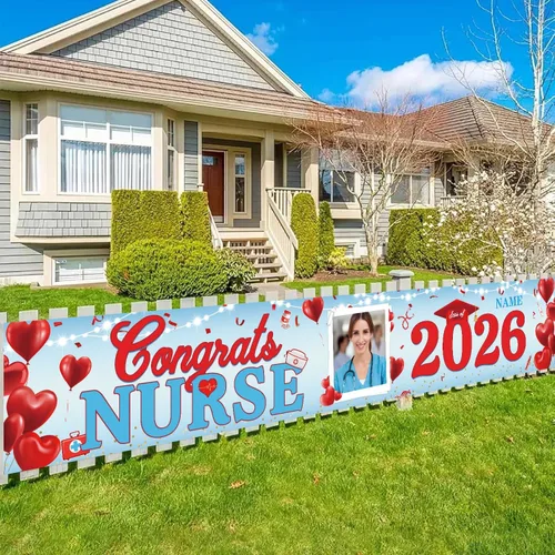 Vista 22 de Decoraciones personalizadas para fiestas de graduación 2026 – Cartel de felicitación de graduación grande – Cartel de fondo de graduación