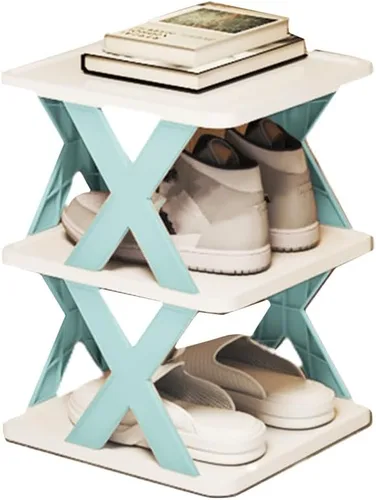 Vista 11 de Organizador de almacenamiento de zapatos de varias capas, zapatero estrecho y vertical, pequeño soporte vertical para zapatos, organizador