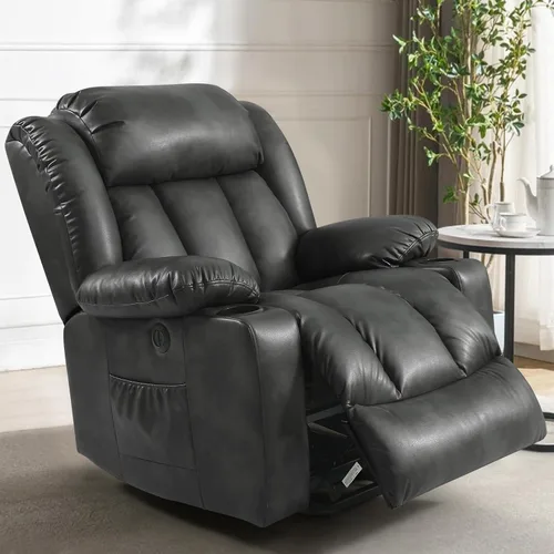Vista 13 de PARKOL Silla reclinable eléctrica para ancianos y personas mayores, sillón reclinable eléctrico de cuero transpirable con masaje por vibración