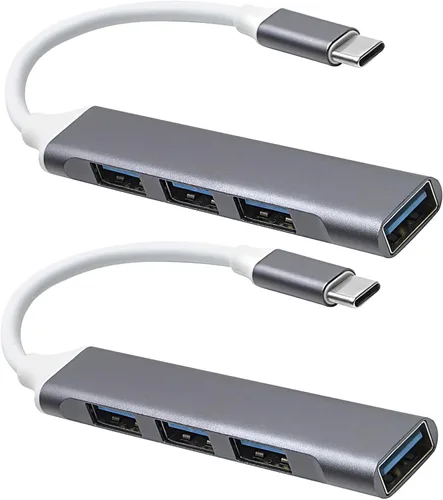 Vista 8 de Adaptador multipuerto USB C a USB, Hub USB 3.0 de aluminio de 4 puertos USB Splitter para computadora portátil, para MacBook Pro/Air, iPad Pro