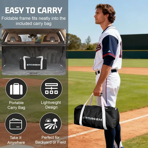 Vista 7 de Storgem 6'X6' Baseball Softball Practice Net, Portable Baseball Net for Batting, Hitting, Pitching and Fielding, Carry Bag, Strike Zone and Batting