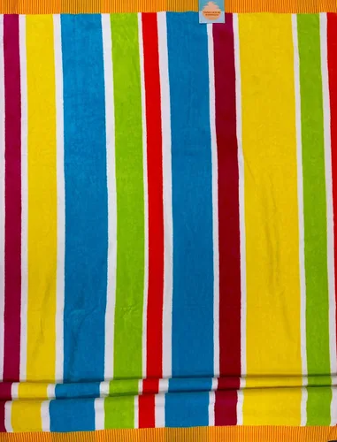 Vista 5 de Royal Tradition Toalla de playa de gran tamaño jacquard de terciopelo de algodón con rayas pastel de peso pesado 40x72