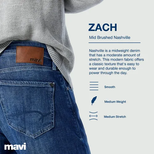 Vista 4 de Mavi Jeans Mens Zach ascenso Regular pierna recta en azul negro Williamsburg