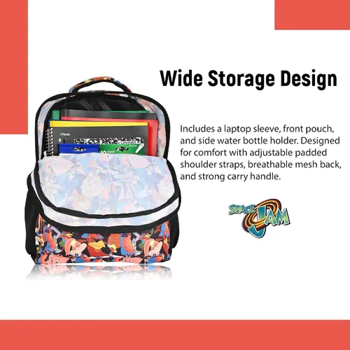 Vista 3 de space jam Mochila con licencia oficial de SpaceJam A New Legacy Tune Squad Basketball