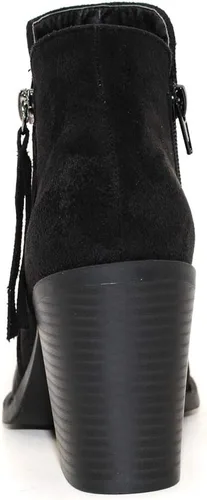 Vista 3 de Botines de moda con cremallera lateral para mujer, Negro