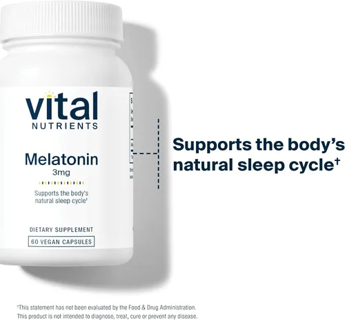 Vista 6 de Vital Nutrients Melatonina 3mg - Vegana - Melatonina de dosis baja - Suplemento para dormir para apoyar el ciclo natural del sueño del cuerpo*