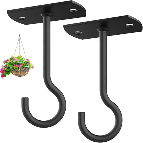 Vista 23 de Ganchos de techo para plantas colgantes, paquete de 2.5 pulgadas, ganchos de pared para plantas, luces, macetas, linternas, comederos de pájaros