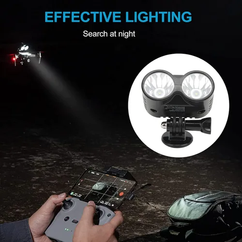 Vista 2 de Proyector de búho para drones, luz nocturna de 4 modos para DJI FPV, para AIR 2S, para Mavic AIR 2, para Mavic 2, reflector de luz LED para pesca