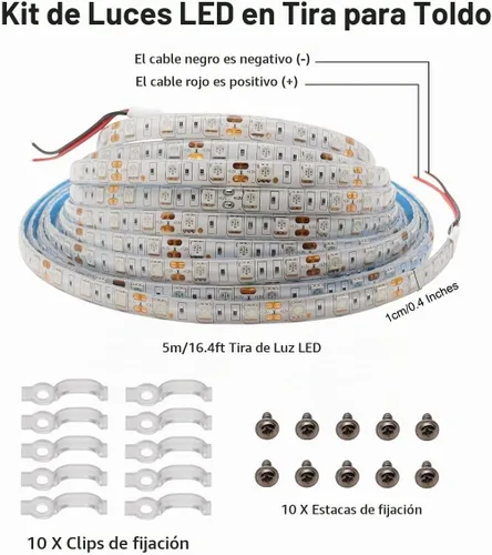 Vista 6 de TEKSHINNY Kit de Luces LED Underglow para RV, Tira de Luces LED para Toldo de RV de 12V 16.4 Pies, Iluminación Exterior Impermeable para Parte Blanco