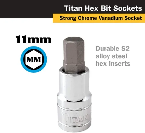 Vista 2 de Llave allen 15611 de 0,43 pulgadas para encaje de 1/2 pulgadas de Titan Tools.